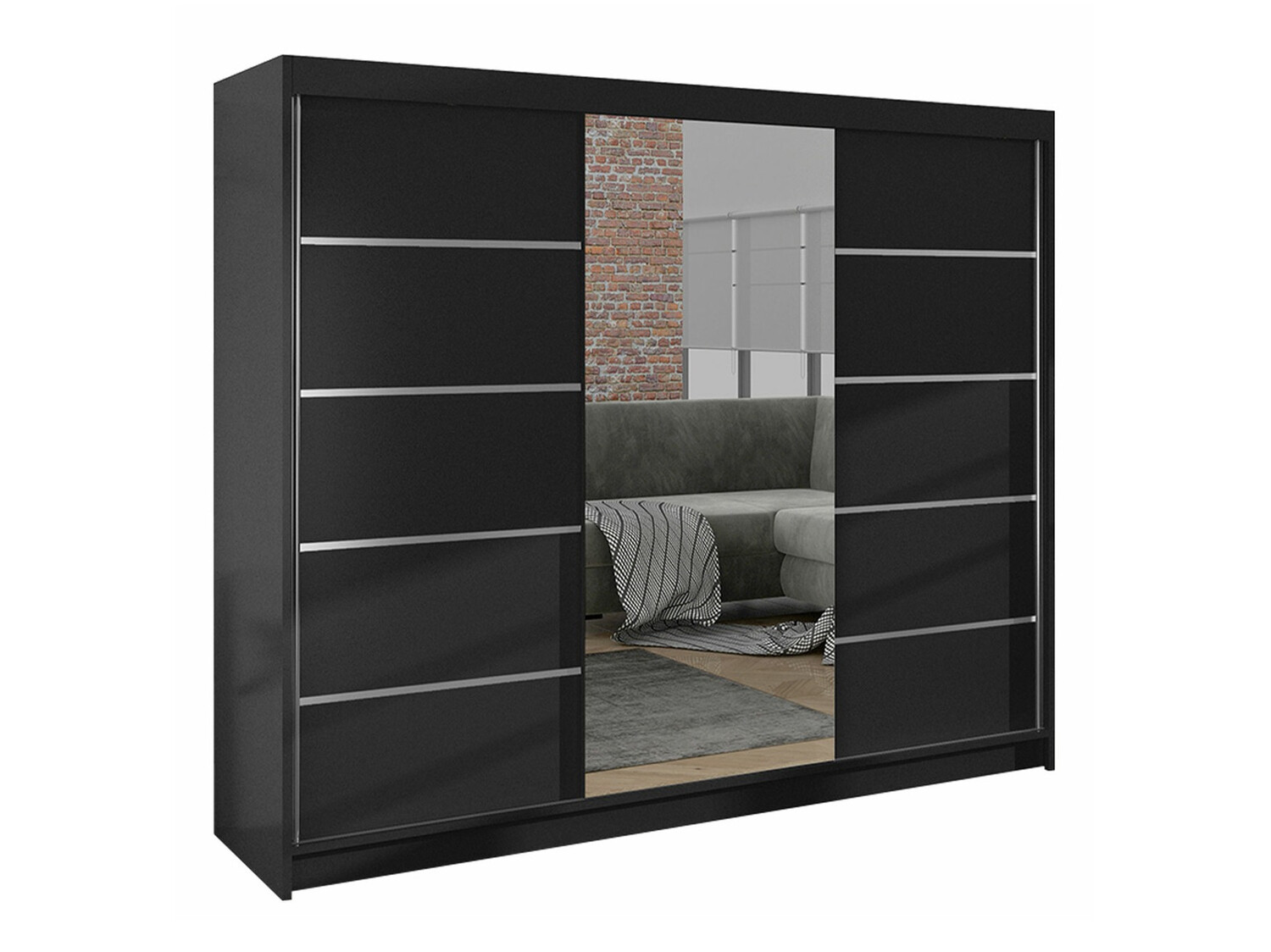 Garderobeskab Closico Durion IV (Sort)