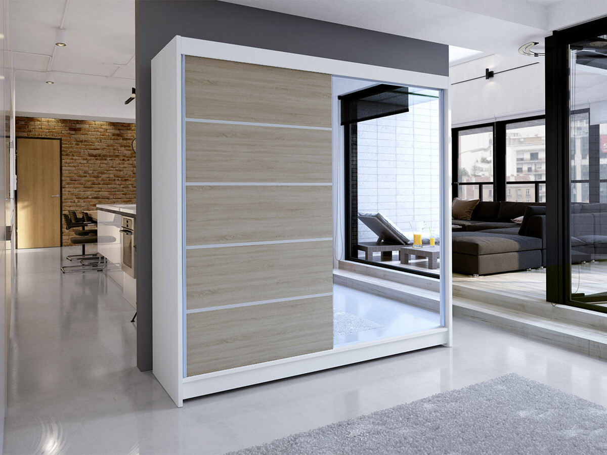Garderobeskab Closico Cavaris III (Hvid + Sonoma eg)