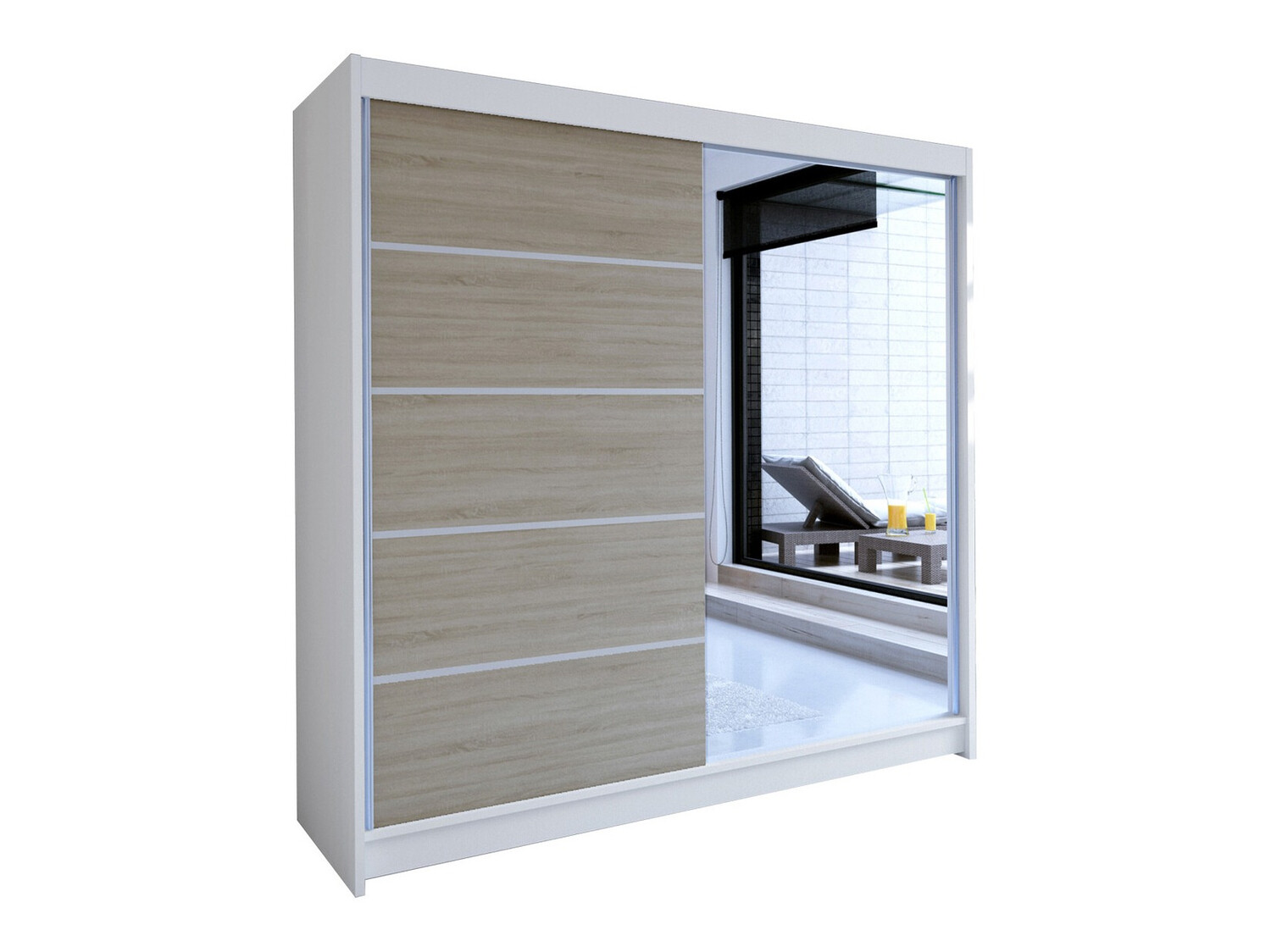 Garderobeskab Closico Cavaris III (Hvid + Sonoma eg)