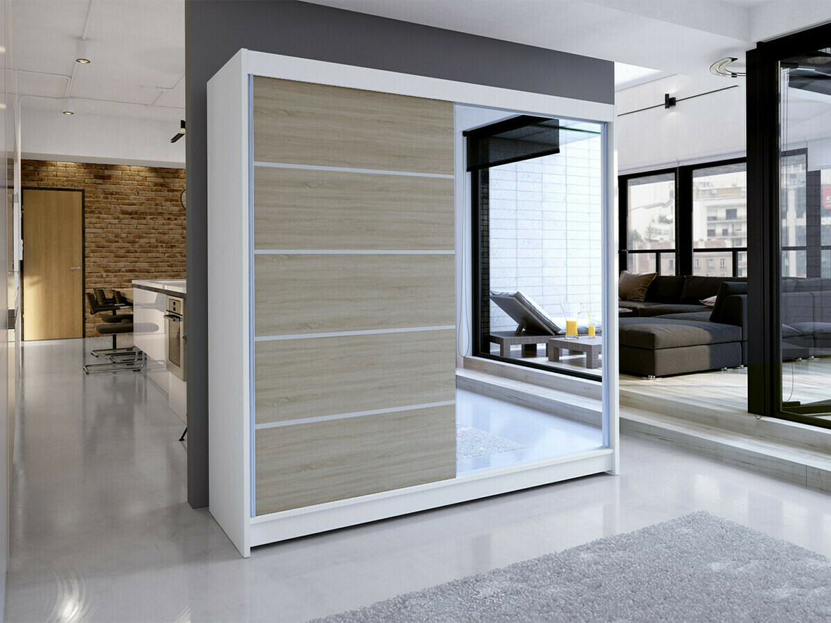 Garderobeskab Closico Cavaris III (Hvid + Sonoma eg)