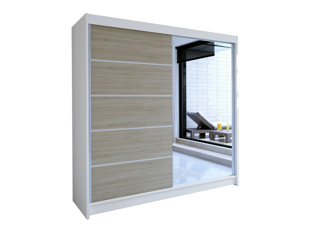Garderobeskab Closico Cavaris III (Hvid + Sonoma eg)