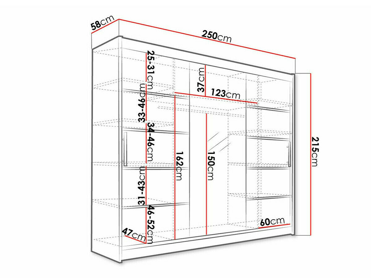 Garderobeskab Closico 131 (Sonoma eg)