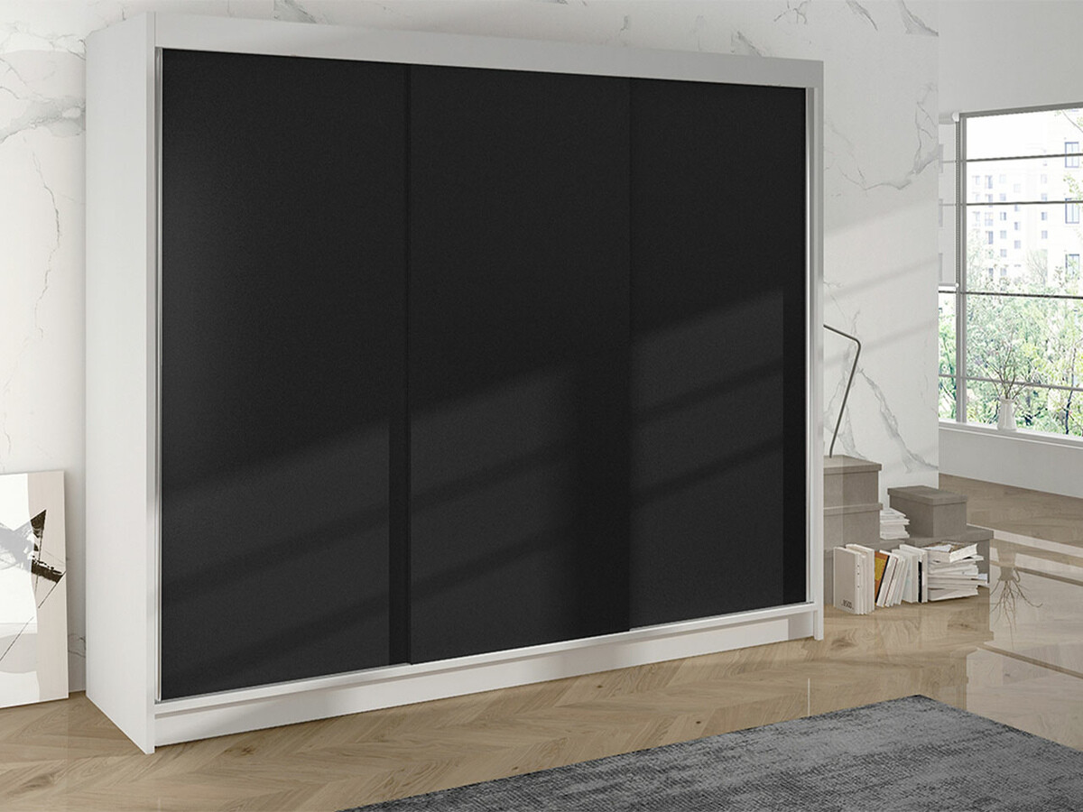 Garderobeskab Closico Durion II (Hvid + Sort)