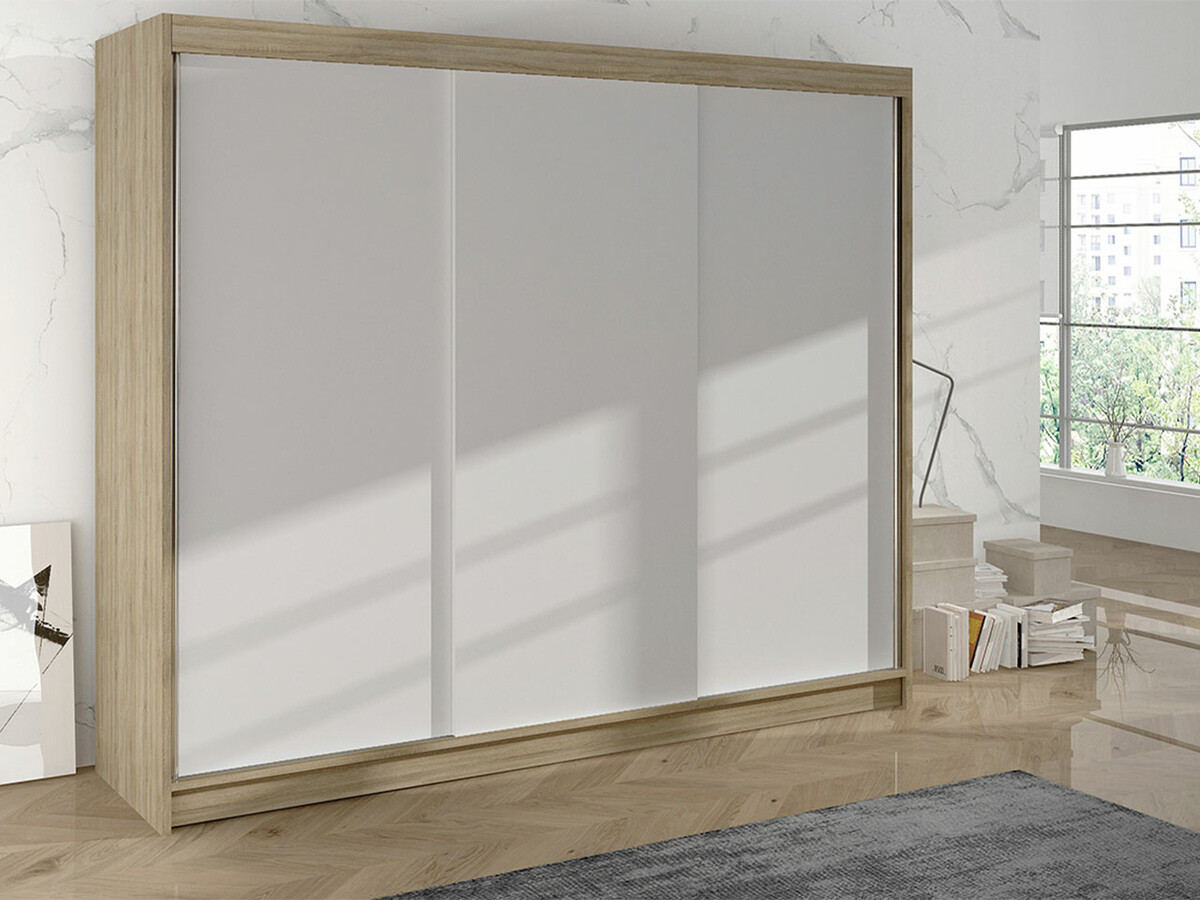 Garderobeskab Closico Durion II (Sonoma eg + Hvid)