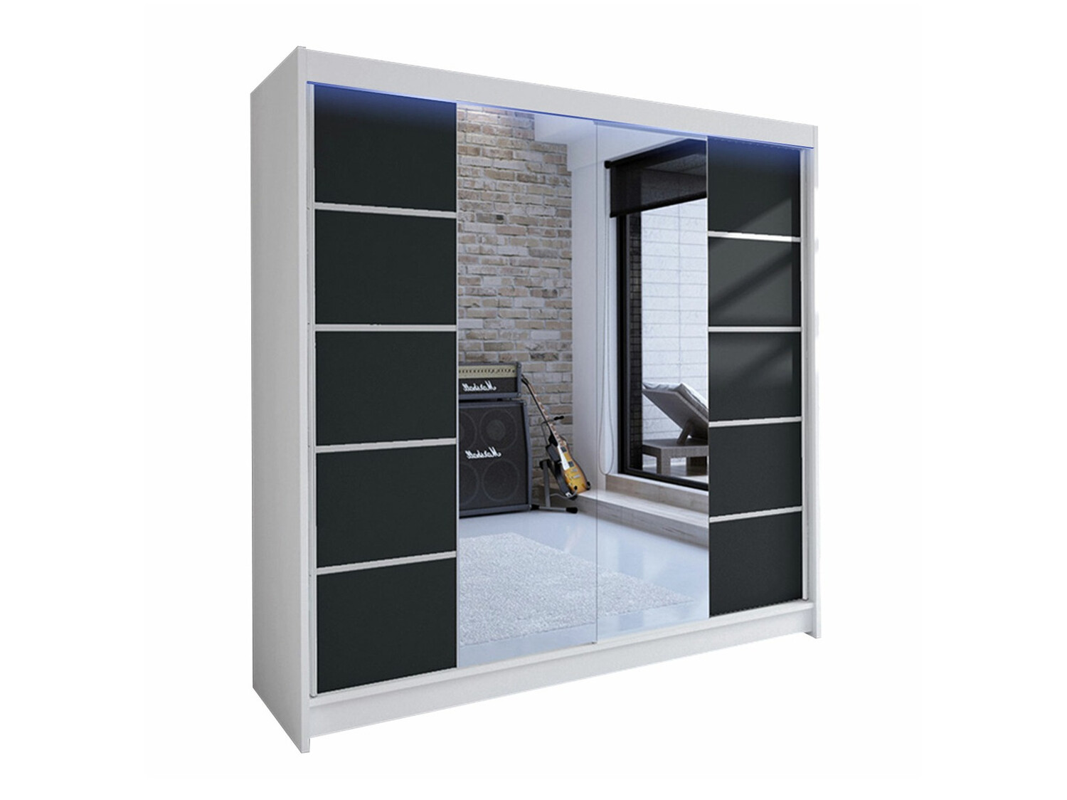 Garderobeskab Closico Cavaris V (Hvid + Sort)