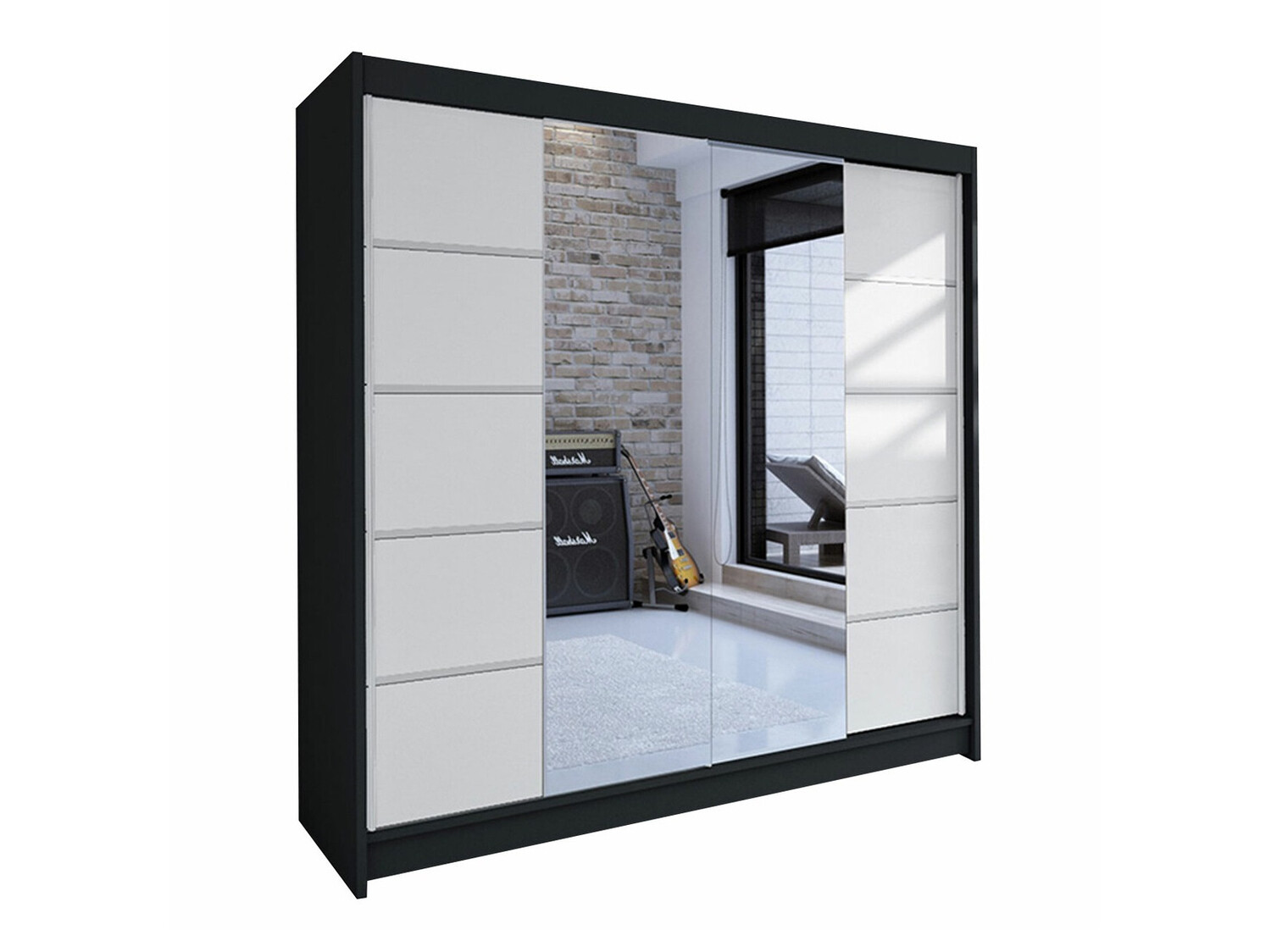 Garderobeskab Closico Cavaris V (Sort + Hvid)