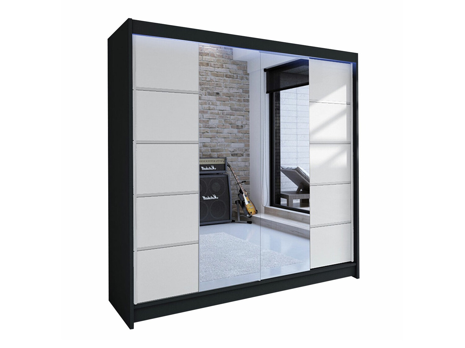 Garderobeskab Closico Cavaris V (Sort + Hvid)