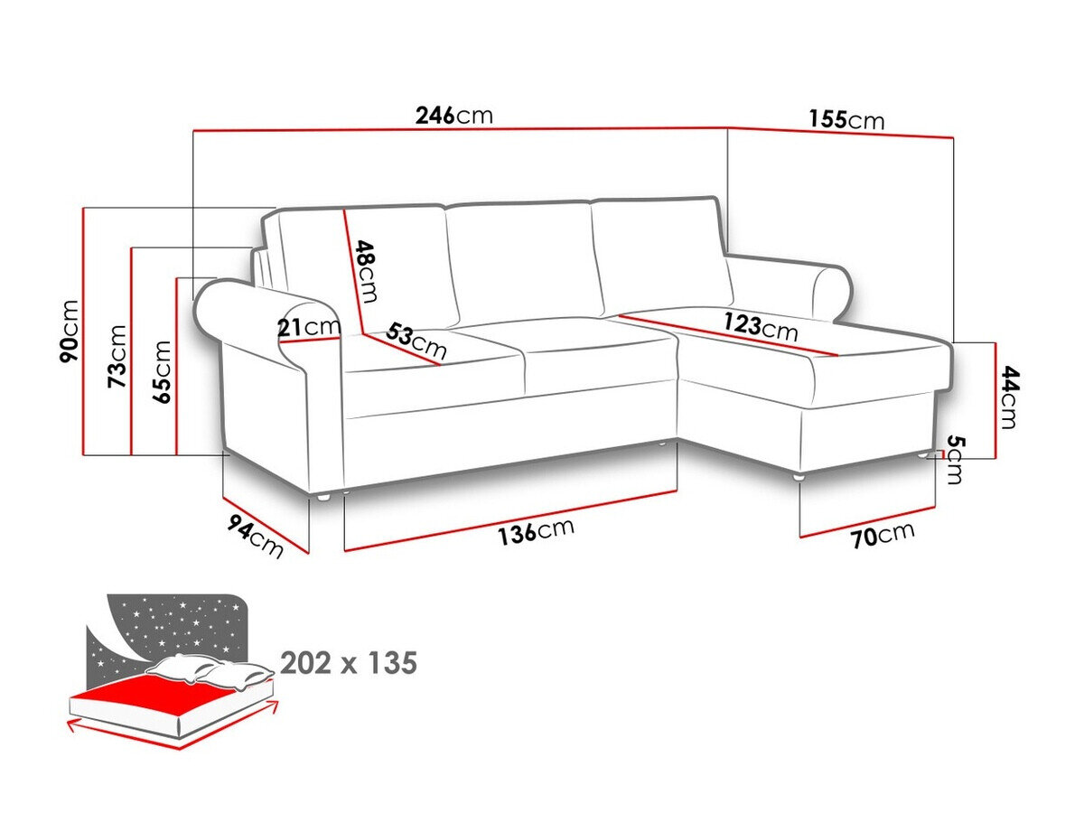 Hjørnesofa Columbus 131 (Kronos 04)