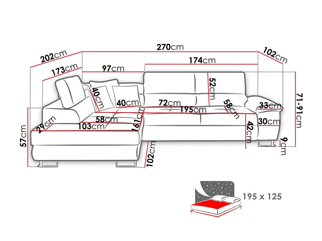 Hjørnesofa Comfivo 166 (Uttario Velvet 2980 + Muna 14)