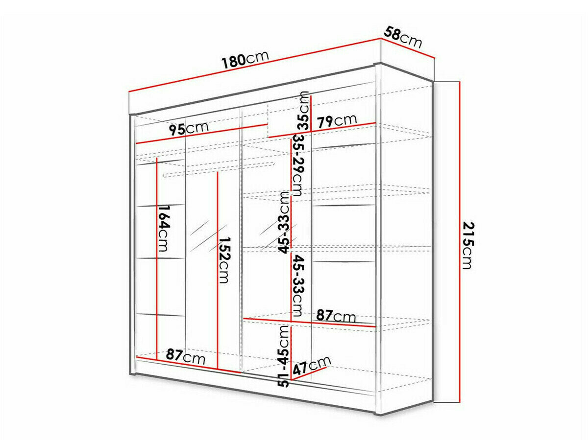 Garderobeskab Closico 154 (Sort)