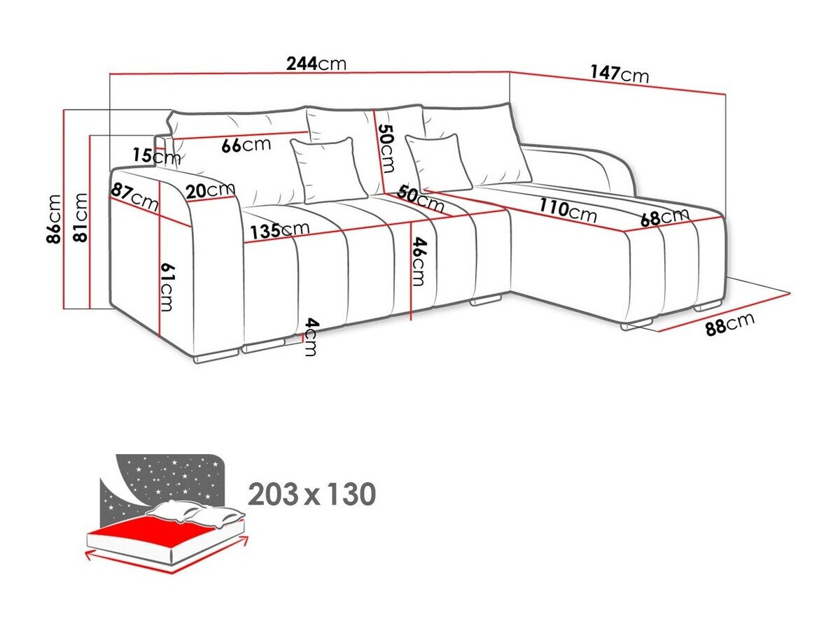 Hjørnesofa Muncie 107 (Manila 16)