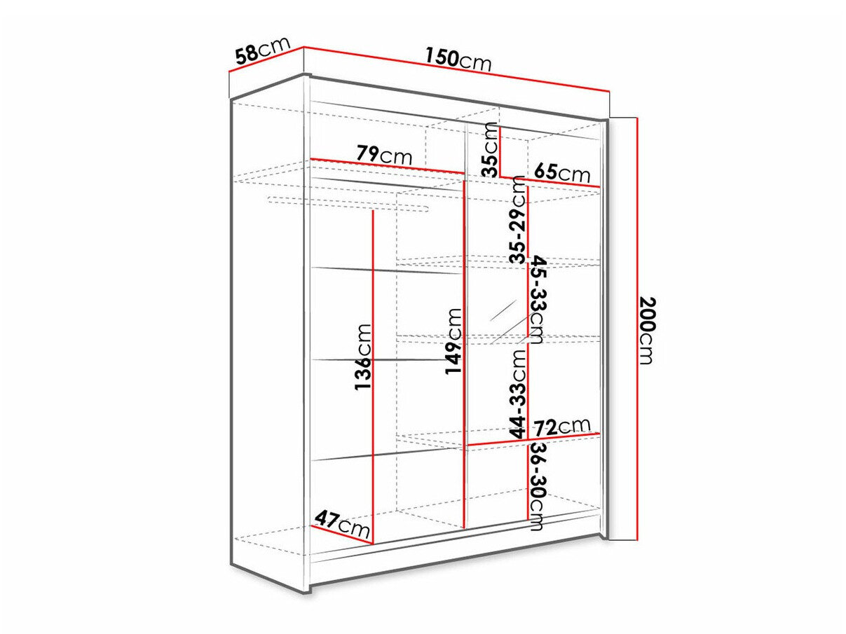 Garderobeskab Closico 143 (Sonoma eg)