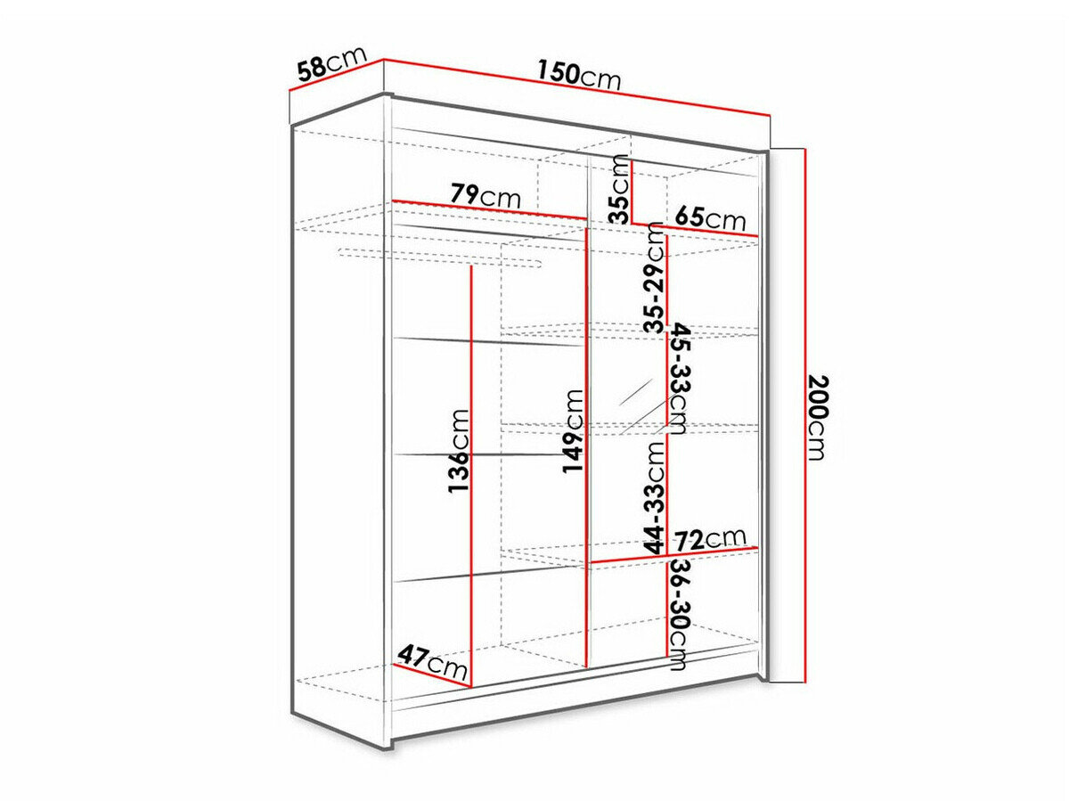 Garderobeskab Closico 143 (Sonoma eg)
