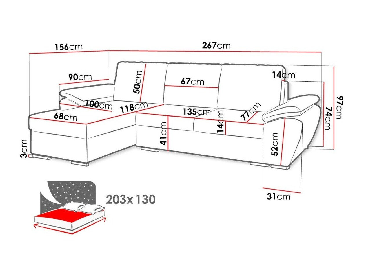 Hjørnesofa Arvada 114