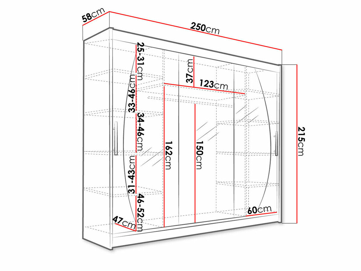 Garderobeskab Closico 130 (Sort)