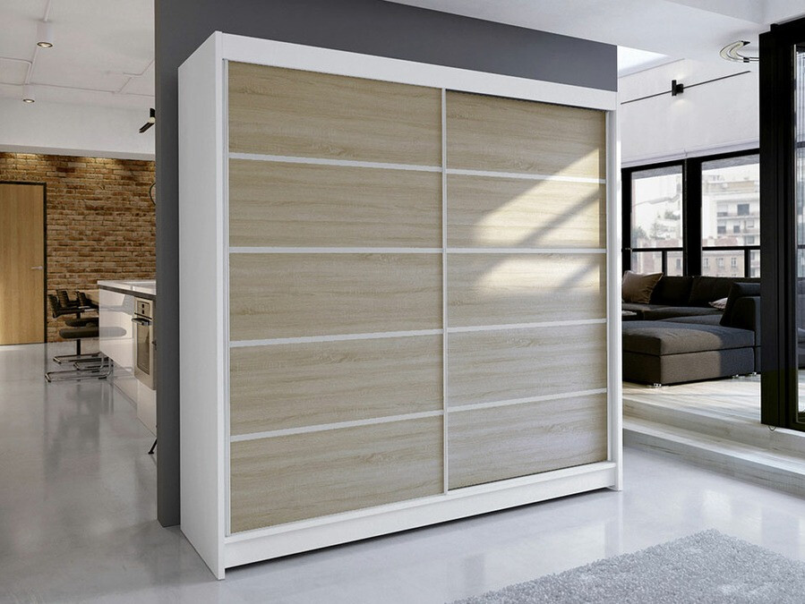 Garderobeskab Closico Cavaris IV (Hvid + Sonoma eg)