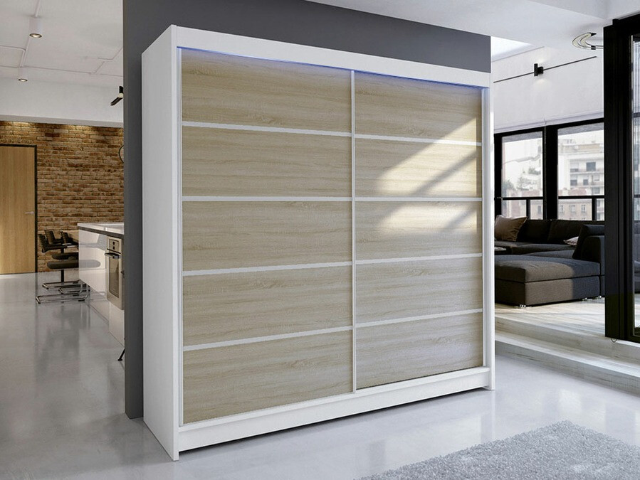 Garderobeskab Closico Cavaris IV (Hvid + Sonoma eg)