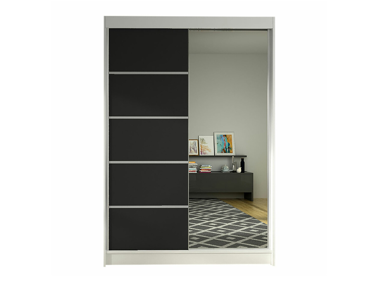 Garderobeskab Closico Salvor III (Hvid + Sort)
