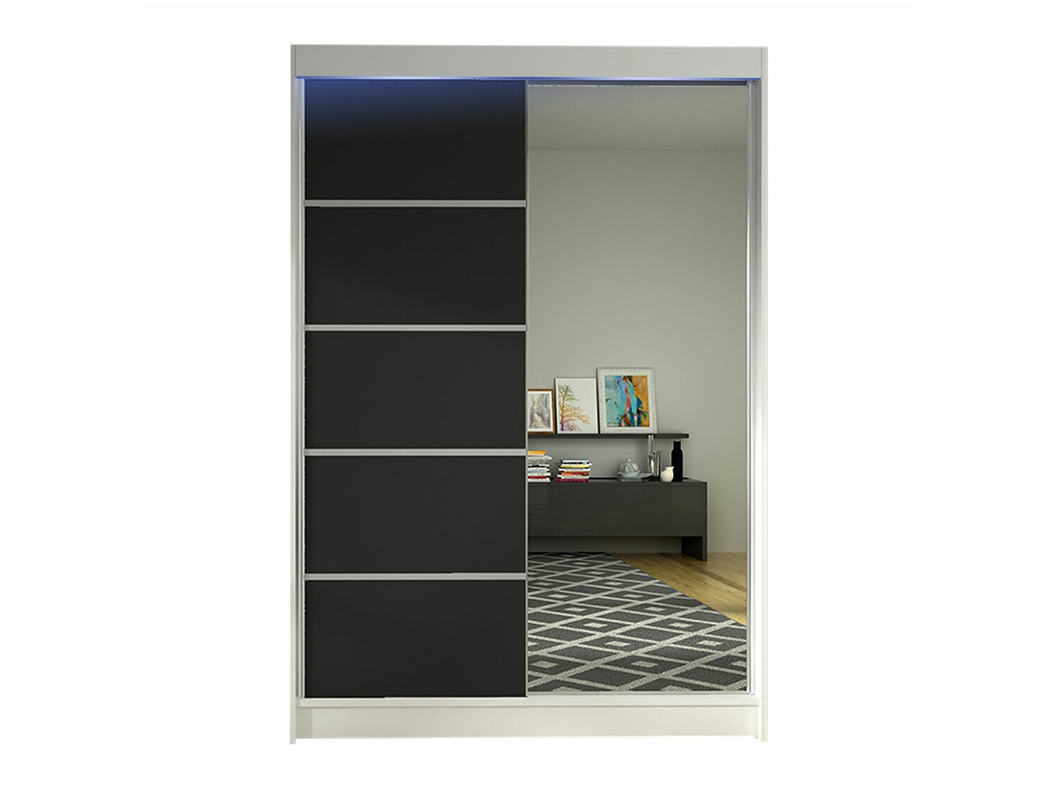 Garderobeskab Closico Salvor III (Hvid + Sort)