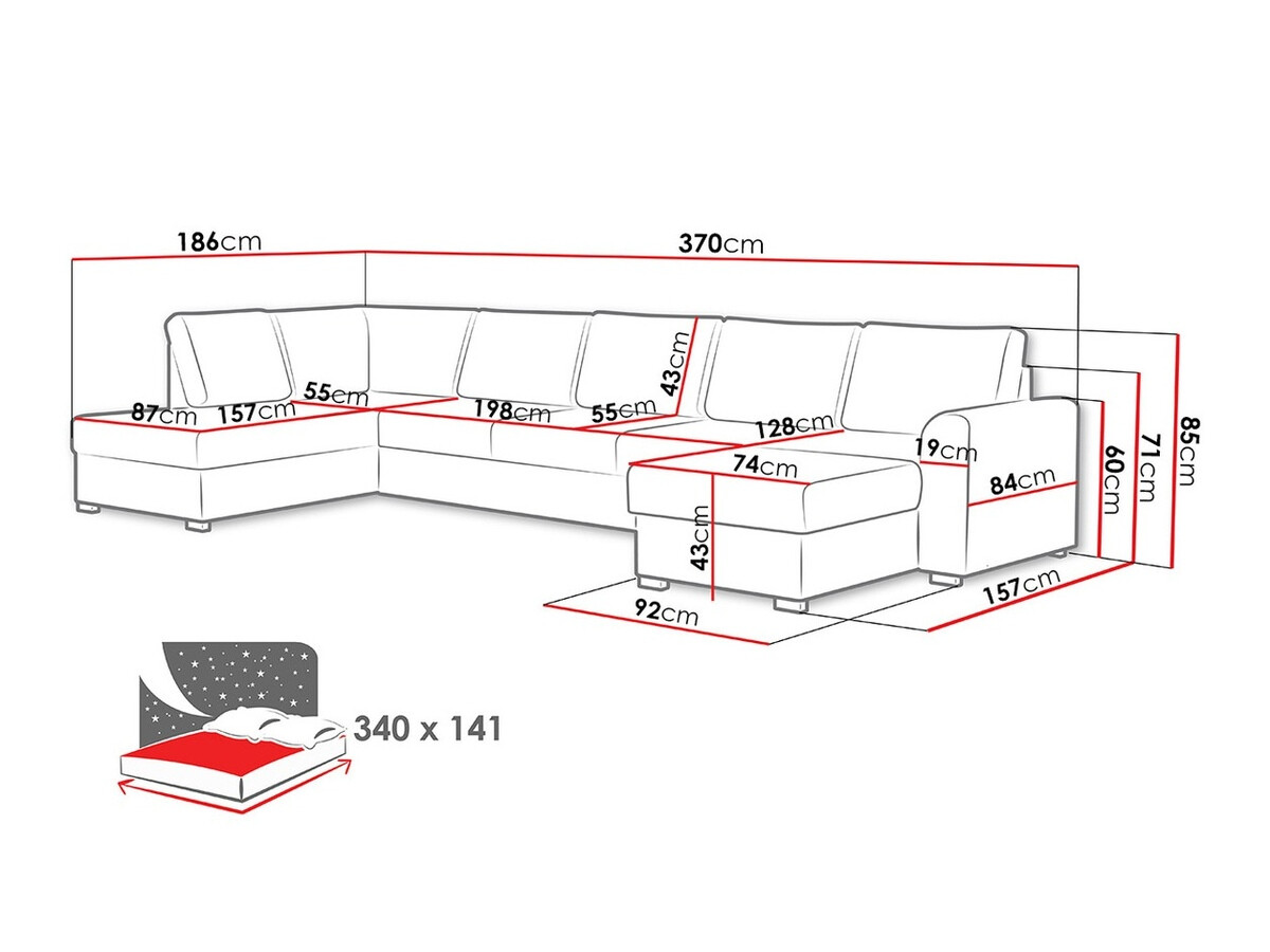 Hjørnesofa Comfivo Flumen III (Abriamo 03)