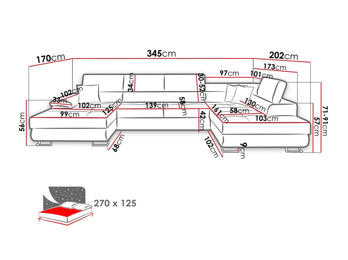 Hjørnesofa Comfivo Ruta V (Prestige 2765 Karo + Prestige 2765)