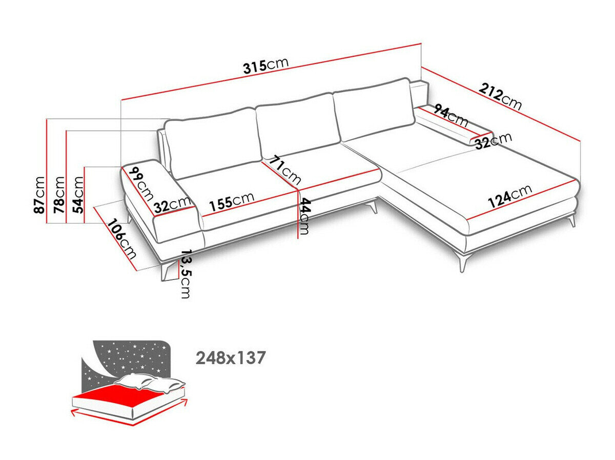Hjørnesofa Lincoln 136 (Soro 13)
