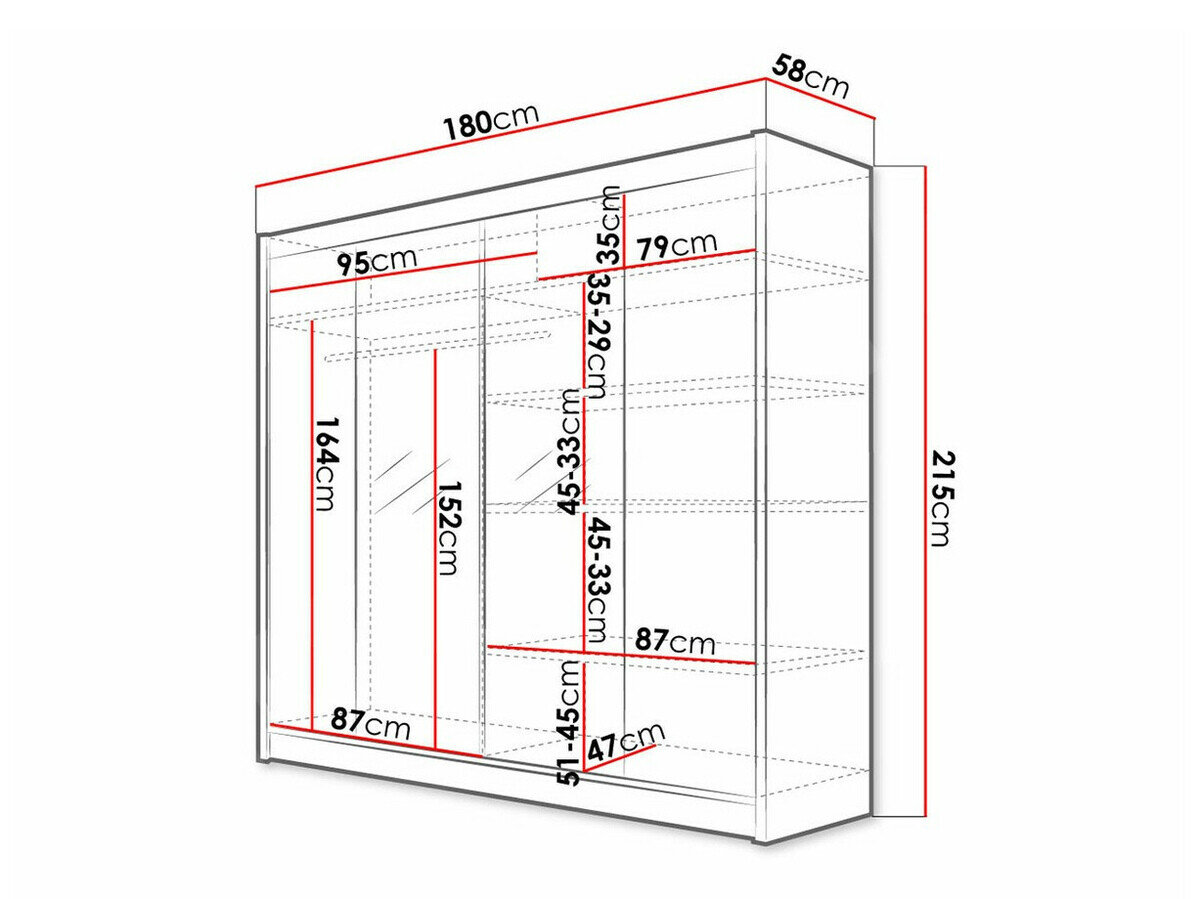 Garderobeskab Closico 138 (Sort)