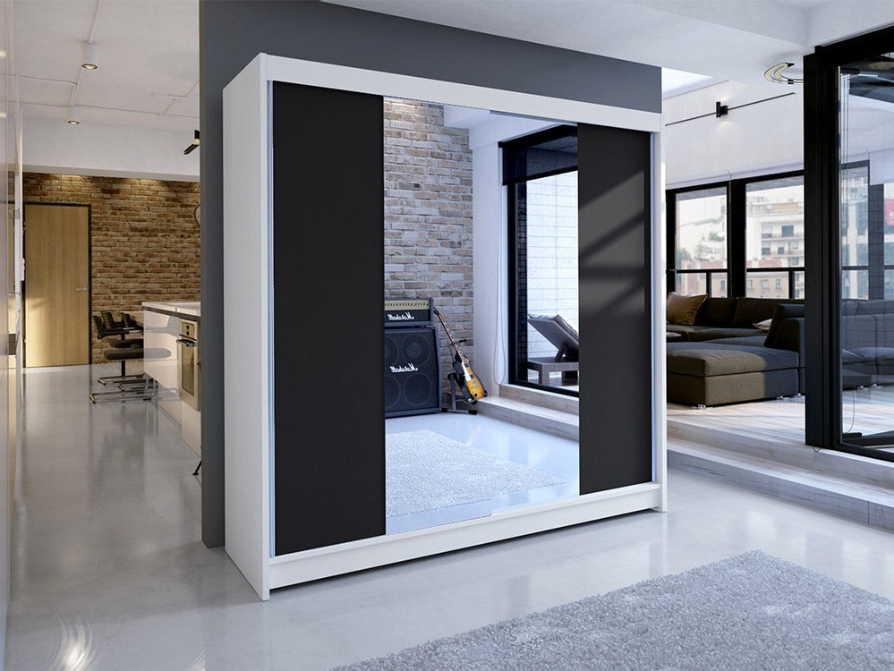 Garderobeskab Closico Cavaris II (Hvid + Sort)