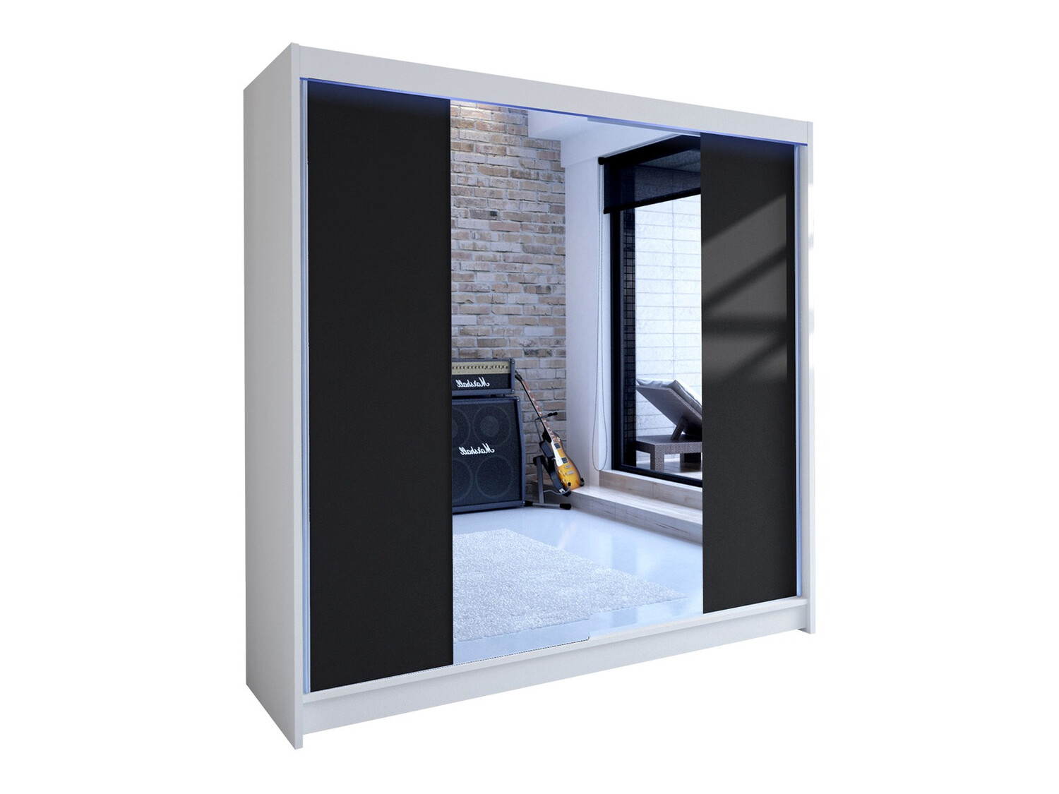 Garderobeskab Closico Cavaris II (Hvid + Sort)