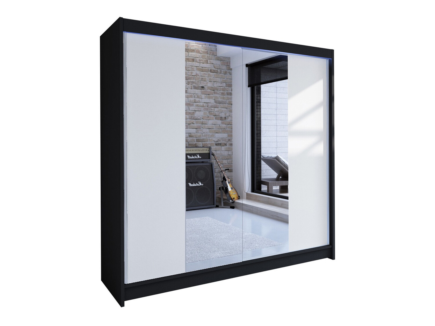 Garderobeskab Closico Cavaris II (Sort + Hvid)