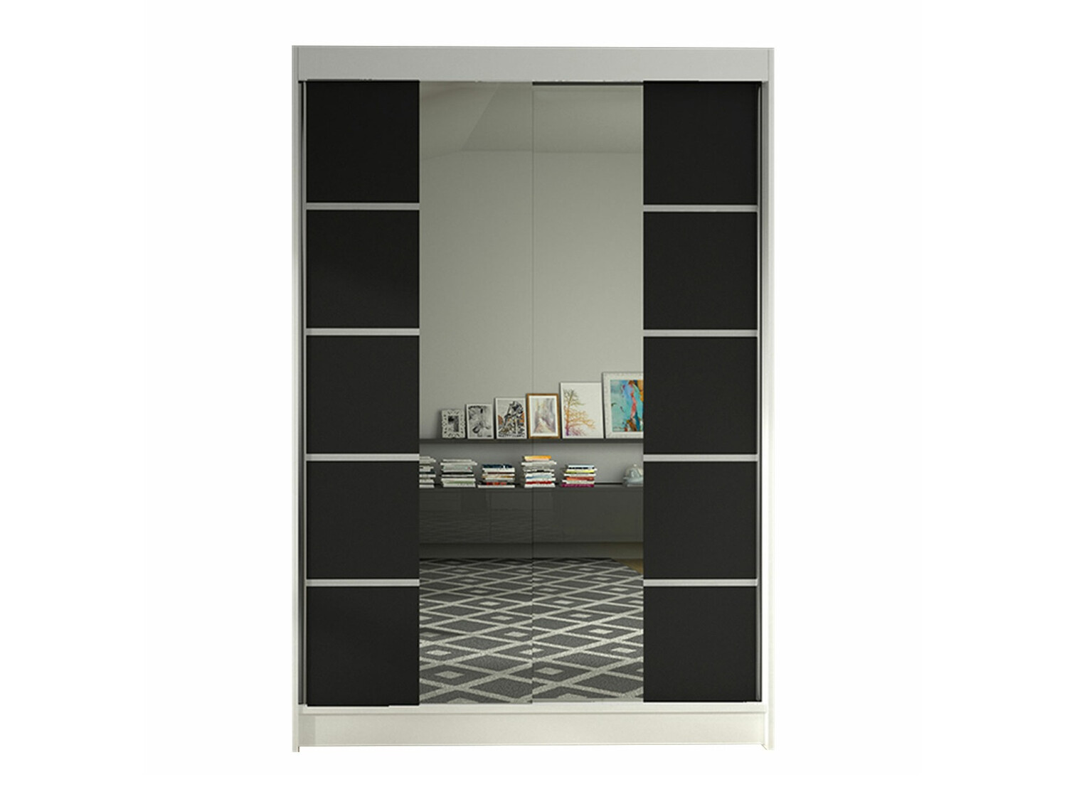 Garderobeskab Closico Salvor V (Hvid + Sort)