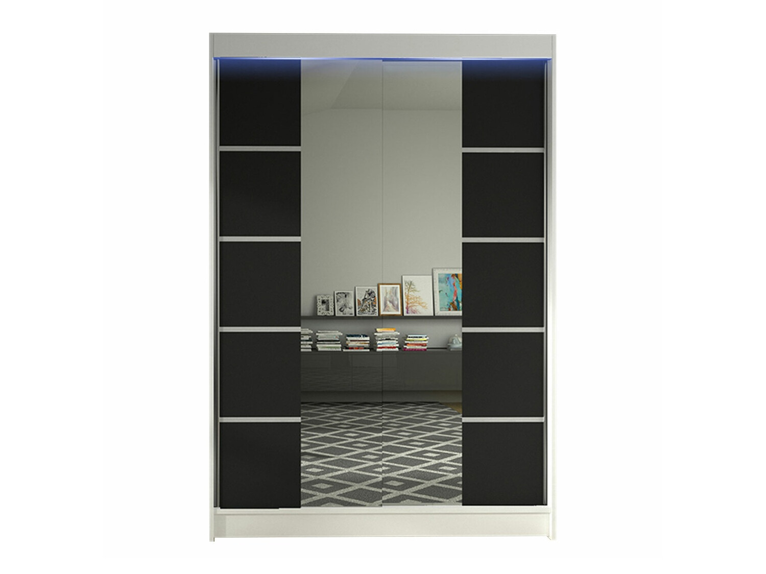 Garderobeskab Closico Salvor V (Hvid + Sort)