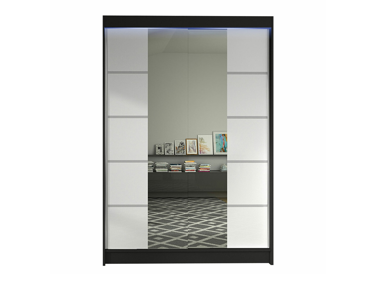 Garderobeskab Closico Salvor V (Sort + Hvid)