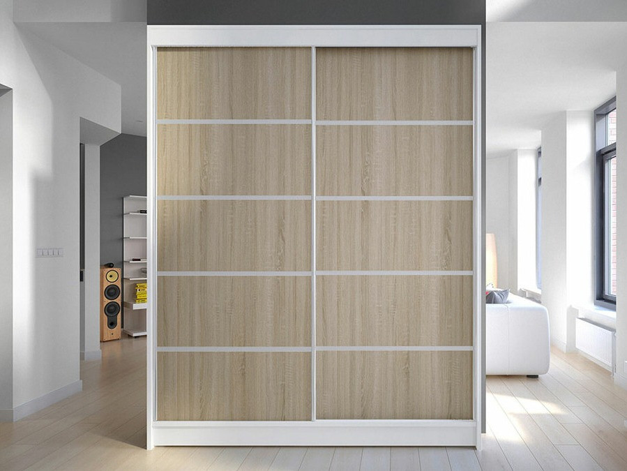 Garderobeskab Closico Vastor IV (Hvid + Sonoma eg)