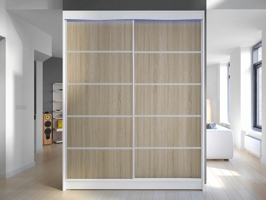 Garderobeskab Closico Vastor IV (Hvid + Sonoma eg)