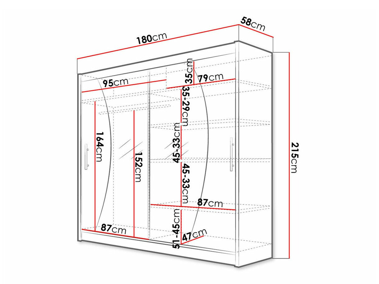 Garderobeskab Closico 115 (Sort)