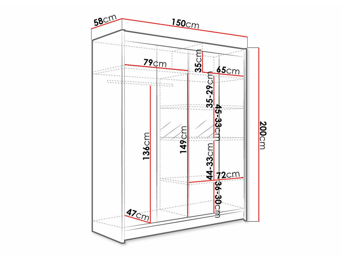 Garderobeskab Closico 141 (Sonoma eg)