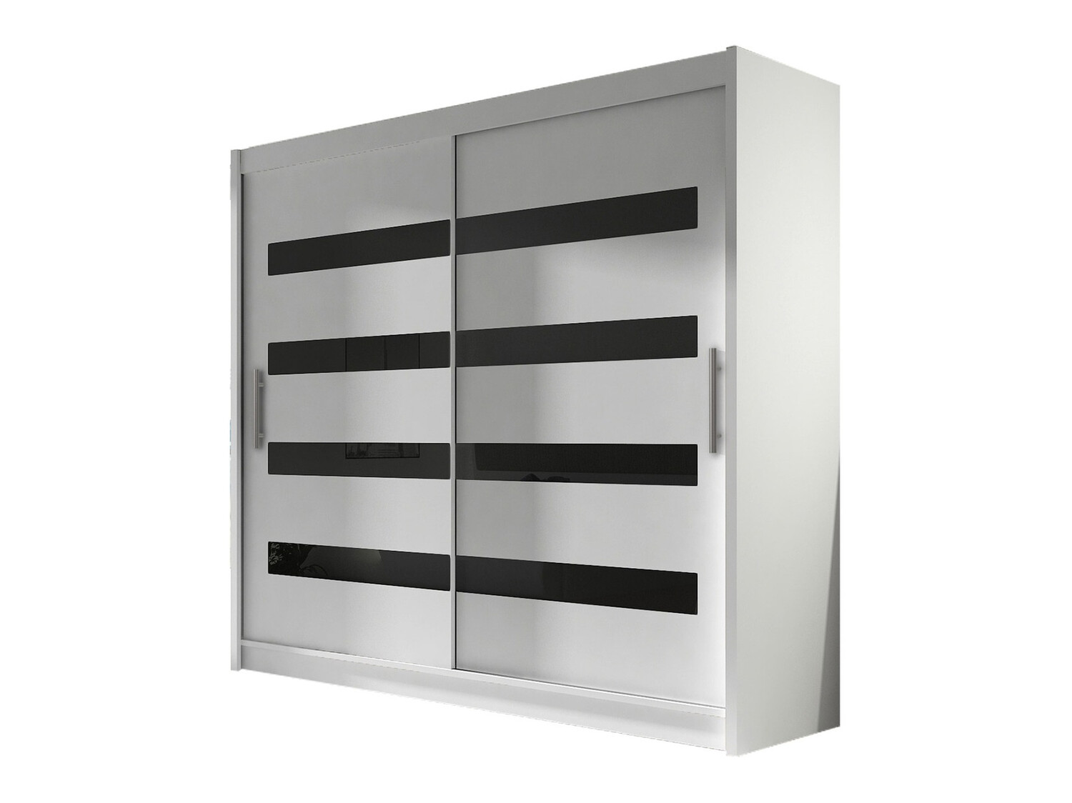 Garderobeskab Closico Pallor XI (Hvid + Blank sort)