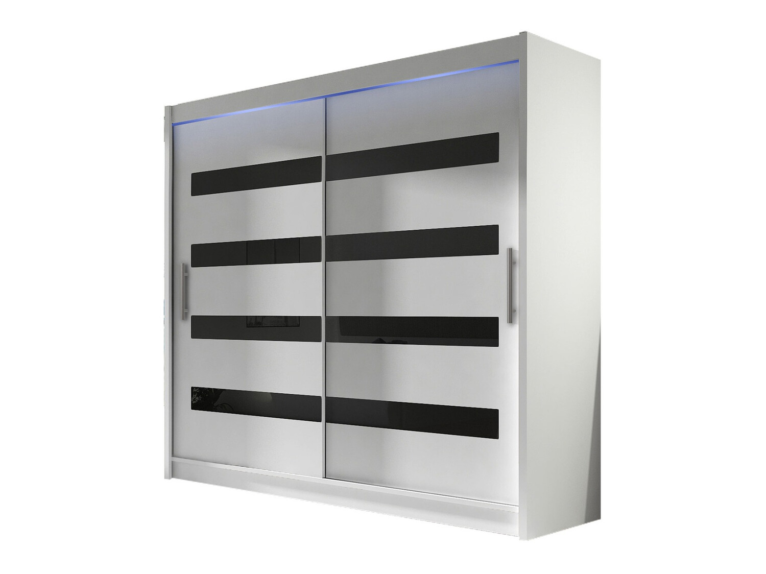 Garderobeskab Closico Pallor XI (Hvid + Blank sort)