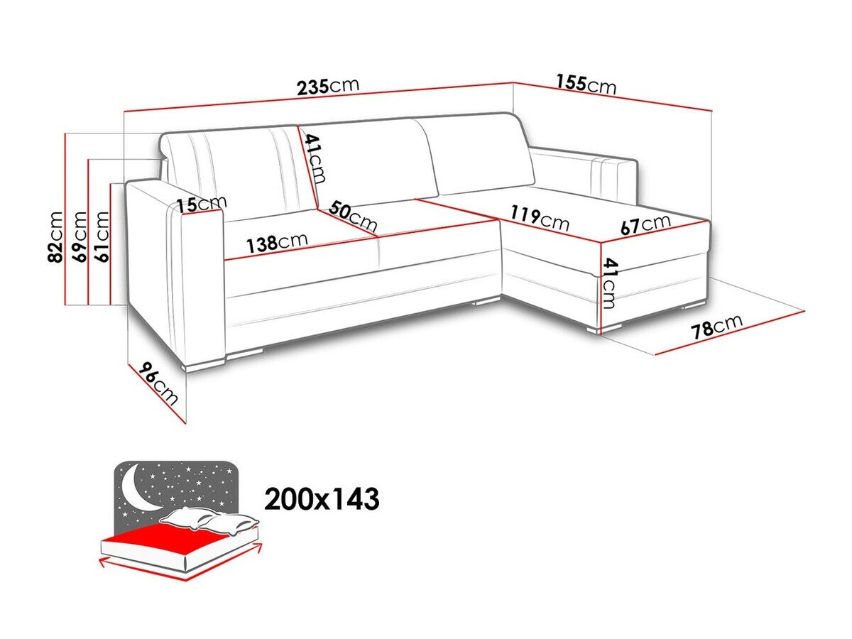 Hjørnesofa Edinburg 101 (Inari 96 + Cayenne 1115)