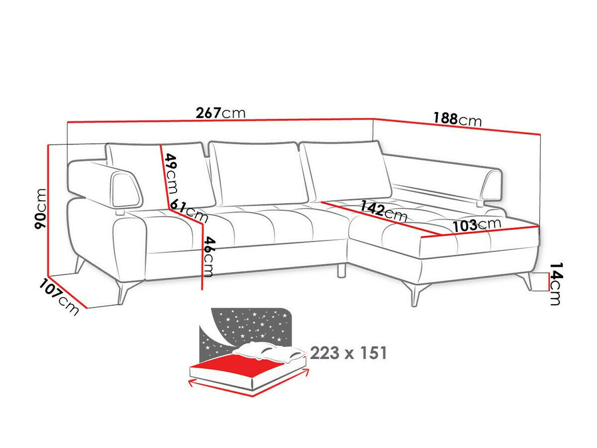 Hjørnesofa Lincoln 154 (Inari 94)