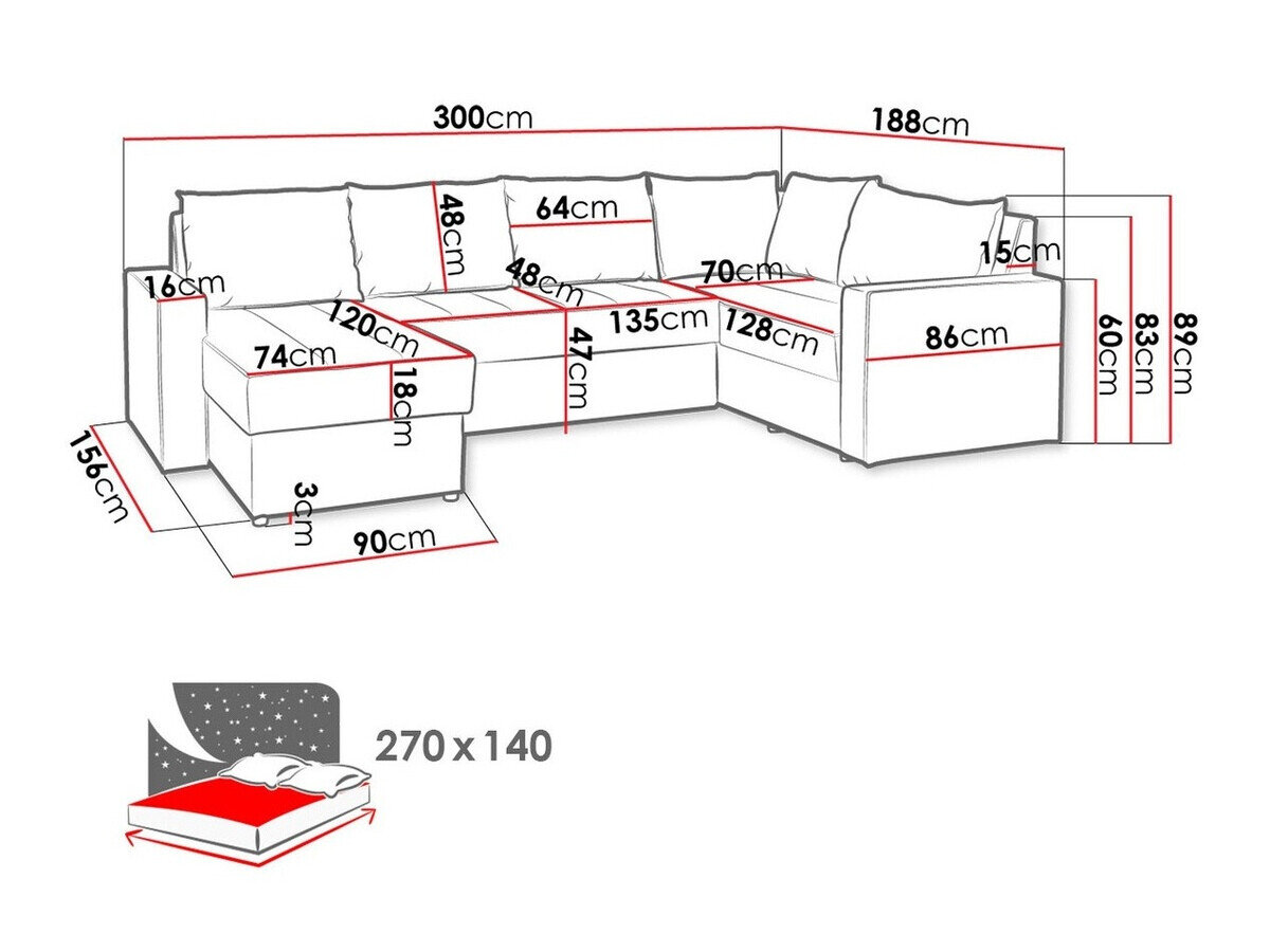 Hjørnesofa Providence 144 (Loca 30)
