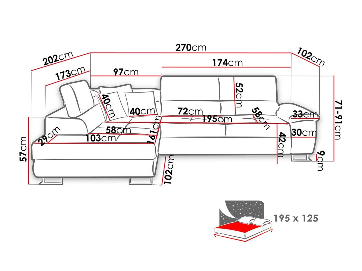 Hjørnesofa Comfivo Ruta VII (Rinaldi 15 + Rinaldi 13)