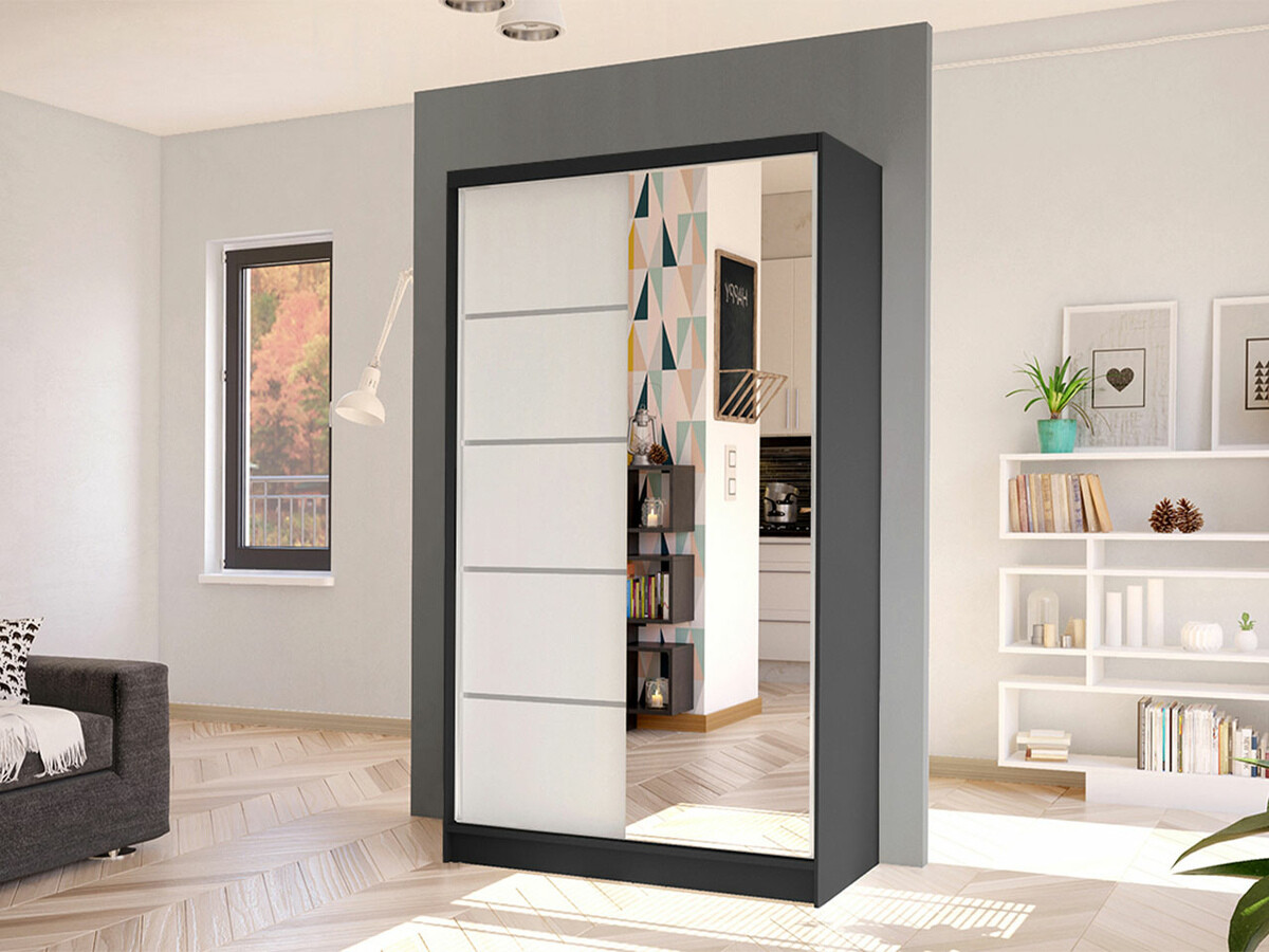 Garderobeskab Closico Fractor III (Sort + Hvid)