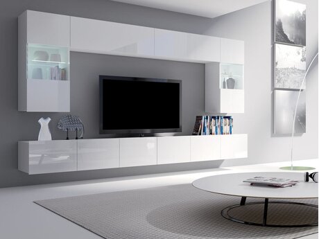 Stuemøbelsæt Tivdalu 105 (Hvid + Glansfuld hvid)