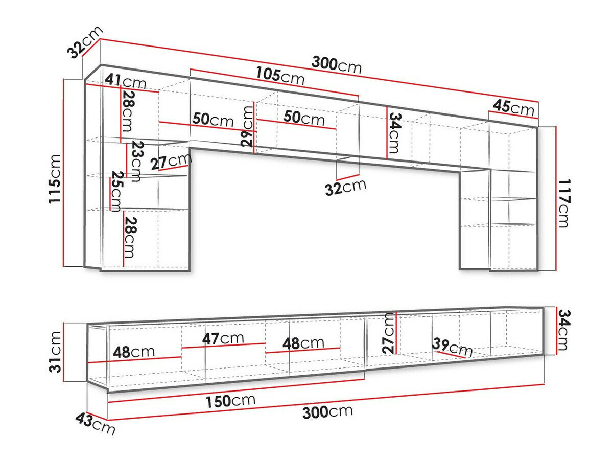 Stuemøbelsæt Tivdalu 105 (Sort + Blank sort)