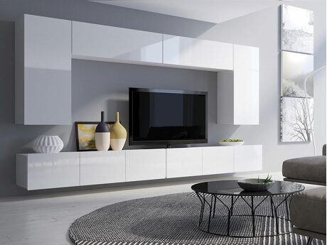 Stuemøbelsæt Tivdalu 135 (Hvid + Glansfuld hvid)