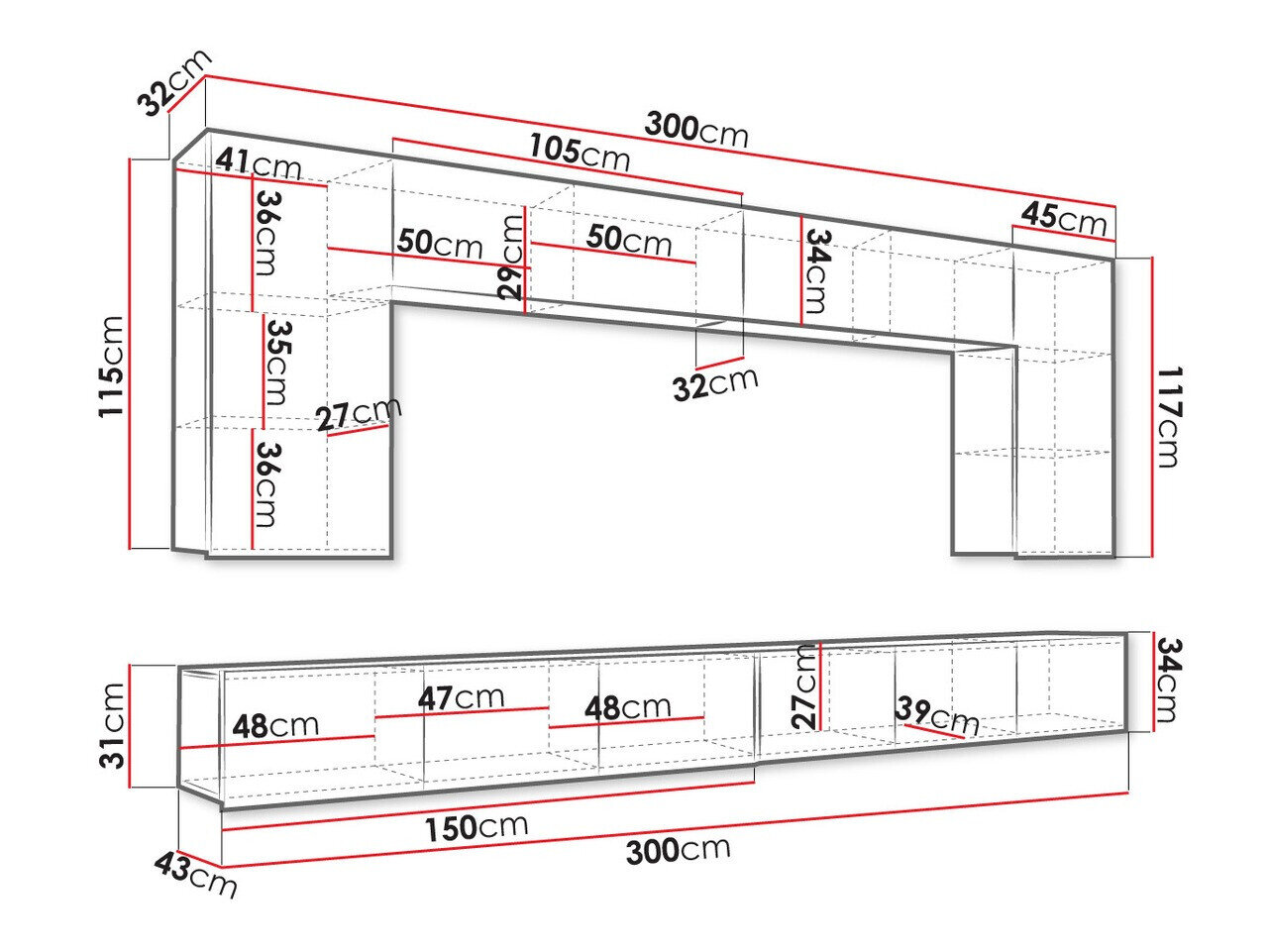 Stuemøbelsæt Tivdalu 135 (Sort + Blank sort)