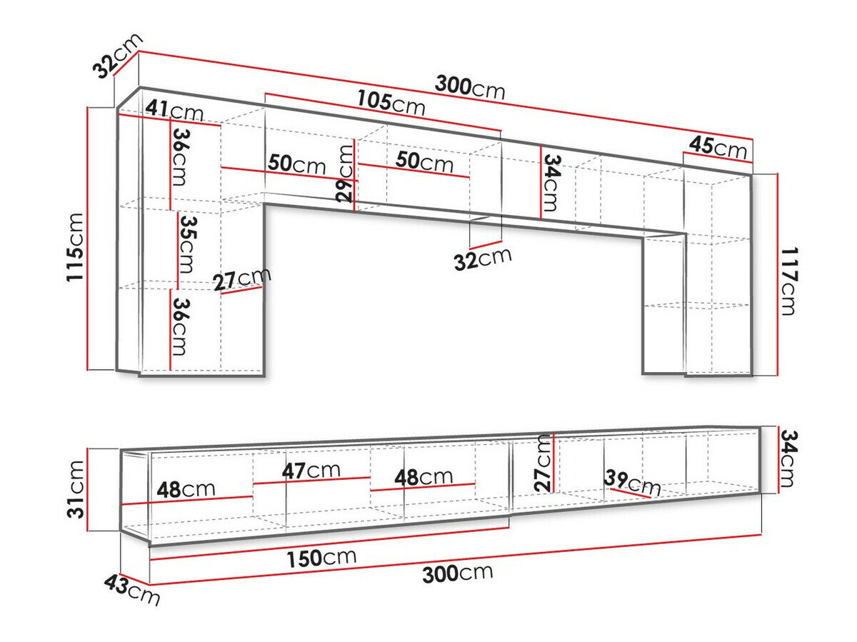 Stuemøbelsæt Tivdalu 135 (Sort + Blank sort + Hvid + Glansfuld hvid)
