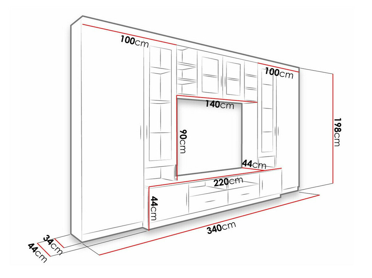 Stuemøbelsæt Tucson 108 (Sonoma eg + Hvid)
